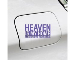 Bumpersticker - Heaven Is My Home - 10x18,4 - Paars
