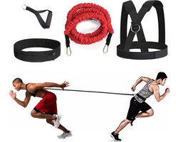Bungee Resistance Cord Set voor Solotraining of met Partner - Geweldig voor Taekwondo Hockey Tennis Voetbal Basketbal Schermen - Laterale Beweging Sprint Overspeed Training