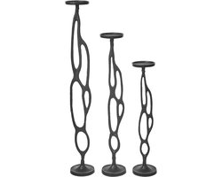 BUNI - Kandelaar set van 3 - Zwart - Aluminium