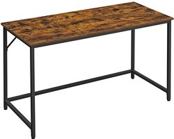 Bureau 140 x 60 x 75 cm, Industrieel Design, Modern Bureau, Houten Bureau, Computertafel Met Stalen Frame, Vintage Bruin + Zwart, Stevig En Ruimtebesparend, Voor Kantoor, Slaapkamer En Werkplek
