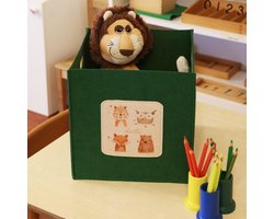 Bureau Accessoires - Bureau Organizer Groen en Room - Compacte Maat 30x30x30cm - Stijlvolle Woonaccessoires
