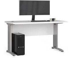 Bureau BM-135 / Computerbureau / Computer Tafel / Vrijstaand Bureautafel met Metalen Poten / Wit / 135 x 76 x 60 cm