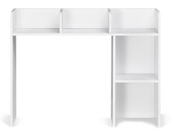 Bureau Boekenkast, 2-Tier , 94 X 24 X 73 cm Opberg Organizer, Houten Display Plank met Anti-Slip Voeten voor Kantoor, Thuis en Slaapzaal, Witte