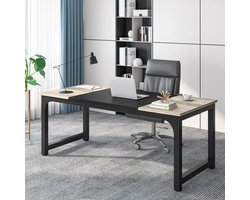 Bureau – Bureau Tafel – Werktafel – Gaming Desk – Ruim Werkoppervlak – Houtnerf Afwerking – Metalen Poten