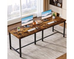 Bureau - Bureautafel - Game Bureau - 78.7" - Extra Lange Dubbele Computertafel - Werkstation voor Twee Personen – Grote Kantoor- & Studiotafel