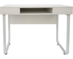 Bureau computer tafel Stoer - sidetable - industrieel modern design - metaal hout - wit