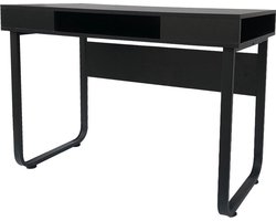Bureau computer tafel Stoer - sidetable - industrieel modern - zwart metaal zwart hout - 110 cm breed