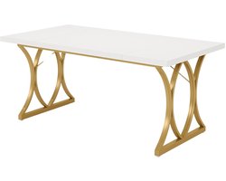 Bureau - Computerbureau - Lange bureau - Vergadertafel - Voor thuis of kantoor - Wit - 160cm