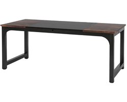 Bureau - Computerbureau - Lange bureau - Vergadertafel - Voor thuis of kantoor - Zwart/Bruin