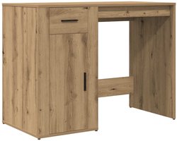 Bureau | Computerbureau | Tafel 100x49x75 cm bewerkt hout artisanaal eikenkleur