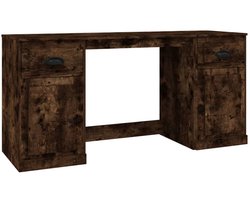 Bureau | Computerbureau | Tafel met kast bewerkt hout gerookt eikenkleurig