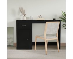 Bureau | Computerbureau | Tafel met lade 115x50x75 cm bewerkt hout zwart