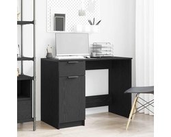 Bureau | Computerbureau | Tafel met lade Zwart eiken 100 x 50 x 75 cm Bewerkt hout