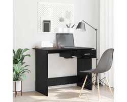 Bureau | Computerbureau | Tafel met lade Zwart eiken 100 x 50 x 76 cm Bewerkt hout