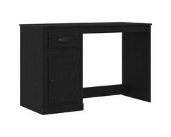 Bureau | Computerbureau | Tafel met lade Zwart eiken 50 x 115 x 75 cm Bewerkt hout