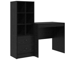 Bureau | Computerbureau | Tafel met opbergruimte 2 st Zwart eiken 80 x 50 x 76 cm