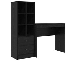 Bureau | Computerbureau | Tafel met opbergruimte 2 st Zwart eiken 90 x 40 x 76 cm
