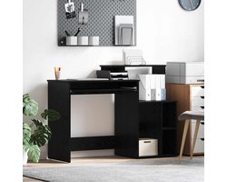 Bureau | Computerbureau | Tafel met Opbergruimte Zwart Eiken 120,5 x 44 x 88,5 cm