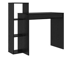Bureau | Computerbureau | Tafel met plank Zwart eiken 100 x 40 x 90 cm Bewerkt hout
