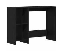 Bureau | Computerbureau | Tafel met plank Zwart Eiken 102,5 x 35 x 75 cm Bewerkt hout