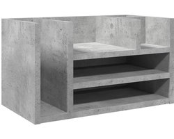 Bureau | Computerbureau | Tafel organiser 44,5x24x25 cm bewerkt hout betongrijs