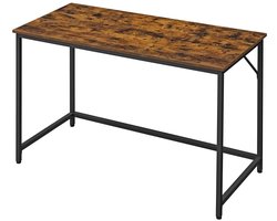Bureau Computertafel 120 x 60 x 75 cm Bruin + Zwart Stevige metalen frameconstructie Max. draagvermogen 50 kg Compact ontwerp en ruimtebesparend Eenvoudig te monteren Geschikt voor studeerkamer thuiskantoor en slaapkamer