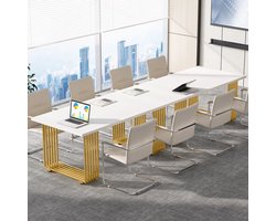 Bureau - Computertafel - Bureautafel - Game Bureau - 70.9" - Moderne Houten Gaming Gureau - met Gouden Metalen Poten – Stijlvolle Werkplek & Kleine Vergadertafel