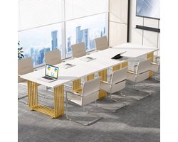 Bureau - Computertafel - Bureautafel - Game Bureau - 70.9" - Moderne Houten Gaming Gureau - met Gouden Metalen Poten – Stijlvolle Werkplek & Kleine Vergadertafel