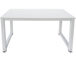 Bureau - computertafel - keukentafel - metaal hout - 120 cm x 60 cm - wit