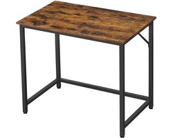 Bureau Computertafel Kleine werktafel Schrijftafel 80x50x75cm Bruin+Zwart Stevig en duurzaam Modern minimalistisch ontwerp Geschikt voor studeerkamer, thuiswerkplek en kantoor