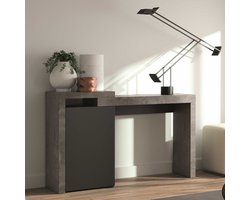 Bureau Delta 119cm - beton - Temahome - Outlet - Zwart; Grijs; Betonlook - MDF - Outlet -