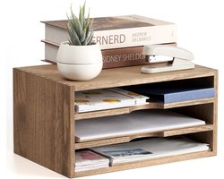 Bureau Document Organizer met 3 Vakken - Ruimtebesparende Opbergdoos voor Kantoor