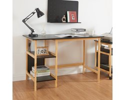 Bureau Dønna 120x60x75 cm mdf zwart en houtkleurig [en.casa]