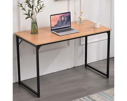 Bureau Hout met Metaal Frame - Modern PC Tafel voor Thuis of Kantoor - 120x60 cm