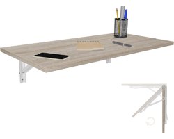 Bureau Inklapbaar - Inklapbare Eettafel - Klaptafel - Vouwtafel - 80x40cm Bureautafel - Wandtafel - Kantoor Tafel