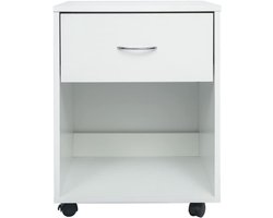 Bureau kastje - Ladeblok verrijdbaar - Thuiswerkplek organiseren - Met wieltjes - 60 cm hoog - Wit
