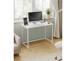 Bureau - Klein Computerbureau - Gaming bureau - 50x100x76 cm - Bureau thuiswerken - Modern Metalen Frame - Ahorn Wit
