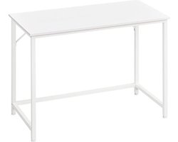Bureau, kleine computerbureau, kantoor voor studie, slaapkamer, 50 x 100 x 76 cm, modern metalen frame, esdoornwit