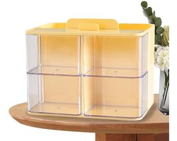 Bureau Lade Organizer - Opbergdoos Schrijfwaren - Bureau Opruimen - Draaibare Structuur - 17 x 13 x 14 cm - Geel