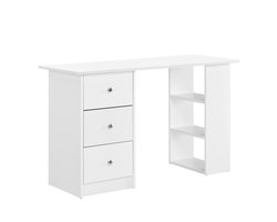 Bureau Lemberg met 3 lades en vakken - 120x49x72 cm - wit