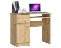 Bureau Links PIKSEL / Computerbureau / Computer Tafel / Bureautafel Rechts / Artisan Eik / 90 x 77 x 50 cm