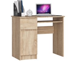 Bureau Links PIKSEL / Computerbureau / Computer Tafel / Bureautafel Rechts / Sonoma Eik / 90 x 77 x 50 cm