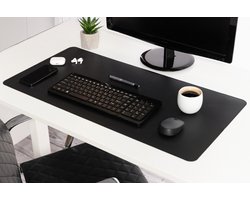 Bureau mat - Bureau Onderlegger - Bureau Organiser - Deskmat - Hoogwaardig Kunstleer - 90 x 43 cm - Zwart -