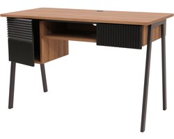 Bureau MCW-O40, kantoortafel computertafel, MDF metaal melamine 78x120x60cm ~ naturel