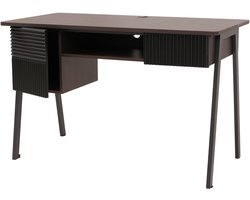 Bureau MCW-O40, kantoortafel computertafel, MDF metaal melamine 78x120x60cm ~ walnootlook
