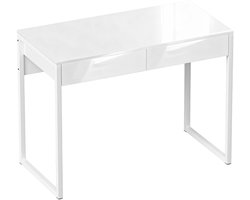 Bureau met 2 Lades - Compact - Kantoortafel - Computerbureau - Werktafel - Computer Tafel - Bureautafel - Desk - Game Bureau - 100 x 50 x 75 cm - Wit