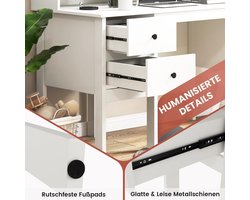 Bureau met 2 lades en 5 compartimenten, computertafel, kinderbureau, pc-tafel, kantoortafel voor thuis, kantoor, wit, 120 x 60 x 110 cm