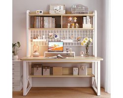 Bureau met Kast - Werkplek Bureau - Thuiswerken Organiseren - Met Opbergkast - 120x60x149cm - Houtkleur