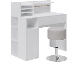 Bureau met Kruk en Opbergruimte, Wit