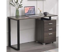 Bureau met Ladekast voor Computer in Staal en Hout - Modern en Minimalistisch